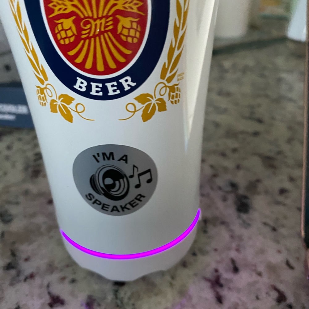 Miller Lite Tumbler with removable LED Bluetooth Speaker!